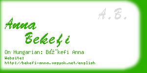 anna bekefi business card